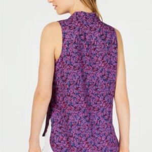 Vince Camuto Purple Patterned Sleeveless Top